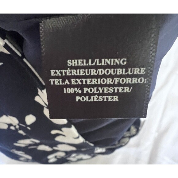 Ann Taylor Pleated Trumpet Skirt Sz 8 Navy with White Floral Lined - Picture 8 of 9